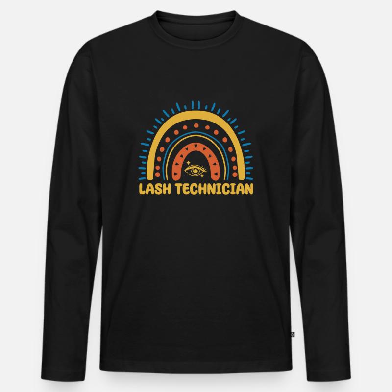 Lash Tech Boho Rainbow - Men's Premium Organic Long Sleeve Shirt - black