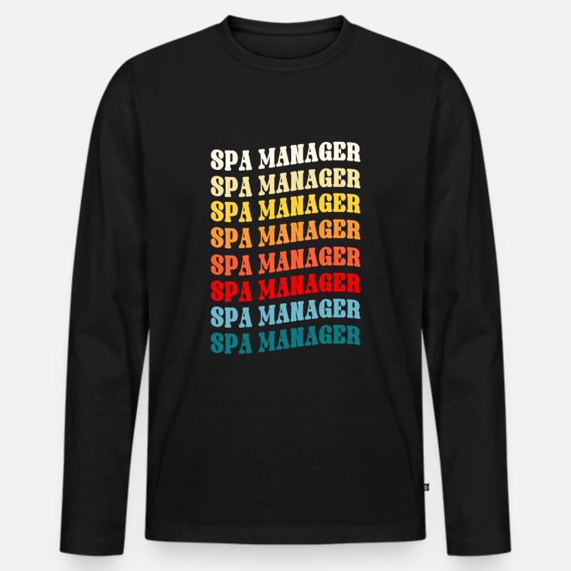 Spa Manager - Männer Premium Bio Langarmshirt - Schwarz