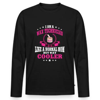 Technicienne en cire Maman Épilation Femmes - T-shirt manches longues Premium bio Homme - noir - Devant - Nico (187cm)