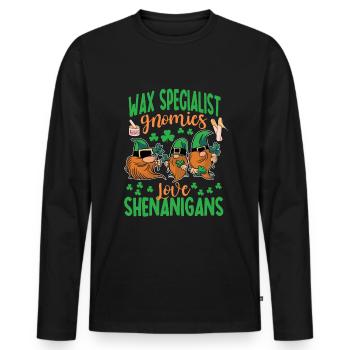 Spécialiste de la cire La Saint-Patrick de Shenanigan - T-shirt manches longues Premium bio Homme - noir - Devant - Nico (187cm)