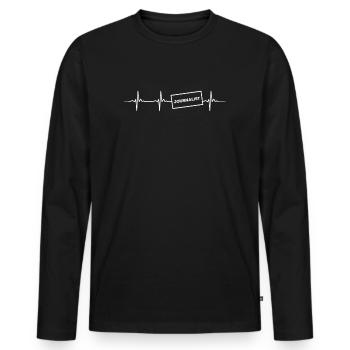 Journalist Heartbeat News Reporter - Men's Premium Organic Long Sleeve Shirt - black - Front - Nico (187cm)