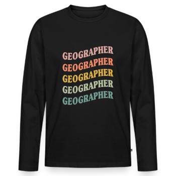 Geographer - Men's Premium Organic Long Sleeve Shirt - black - Front - Nico (187cm)