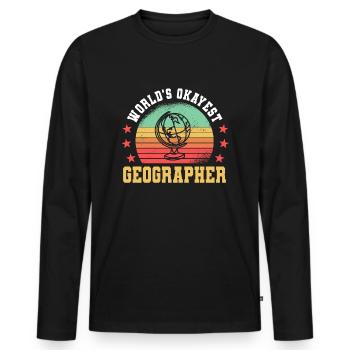 The best geographer in the world - Men's Premium Organic Long Sleeve Shirt - black - Front - Nico (187cm)