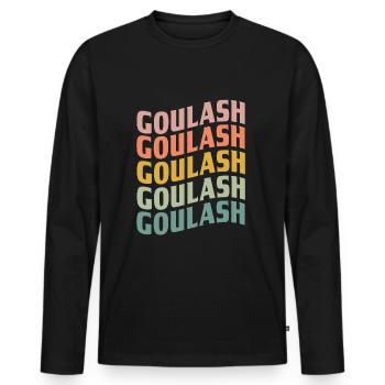 Authentisches Ungarisches Gulasch - Männer Premium Bio Langarmshirt - Schwarz - Vorne - Nico (187cm)