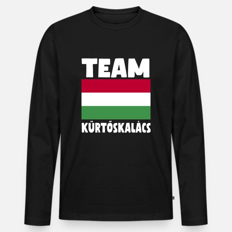 Team Kürtőskalács - Männer Premium Bio Langarmshirt - Schwarz