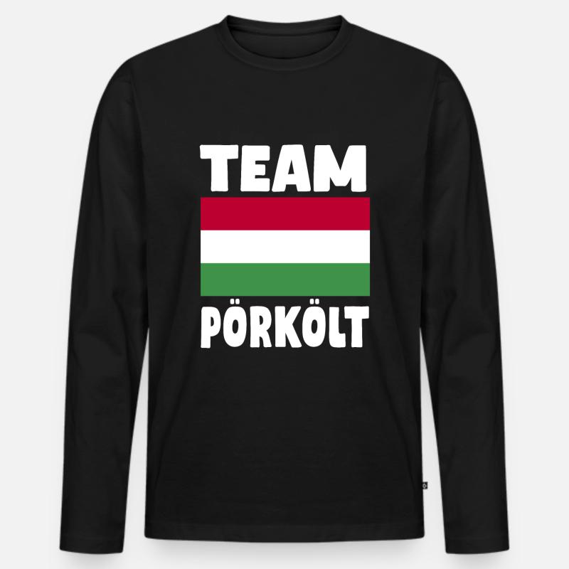 ungarischeTeam Pörkölt - Männer Premium Bio Langarmshirt - Schwarz