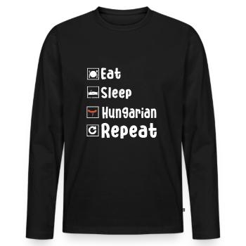 Hungarian sausage - Men's Premium Organic Long Sleeve Shirt - black - Front - Nico (187cm)