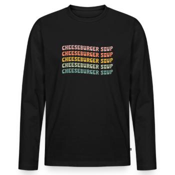 ameriCheeseburger-suppe - Männer Premium Bio Langarmshirt - Schwarz - Vorne - Nico (187cm)