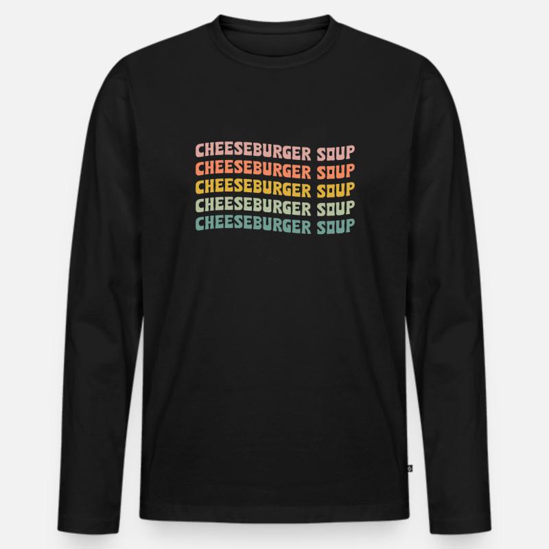 ameriCheeseburger-suppe - Männer Premium Bio Langarmshirt - Schwarz