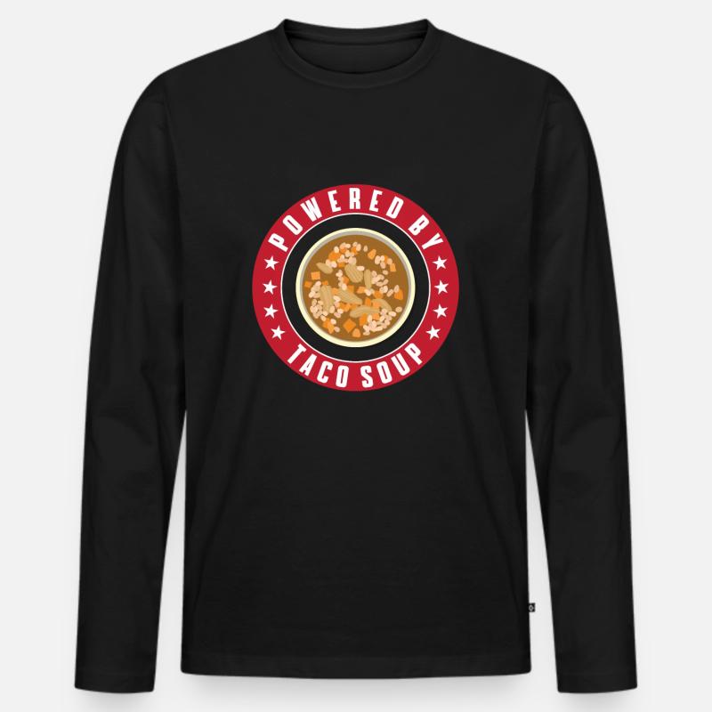 Powered By Taco Soup - Männer Premium Bio Langarmshirt - Schwarz