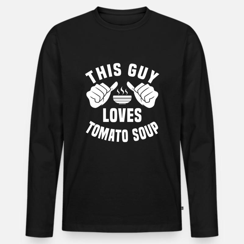 Lustiger Tomatensuppe Spruch - Männer Premium Bio Langarmshirt - Schwarz