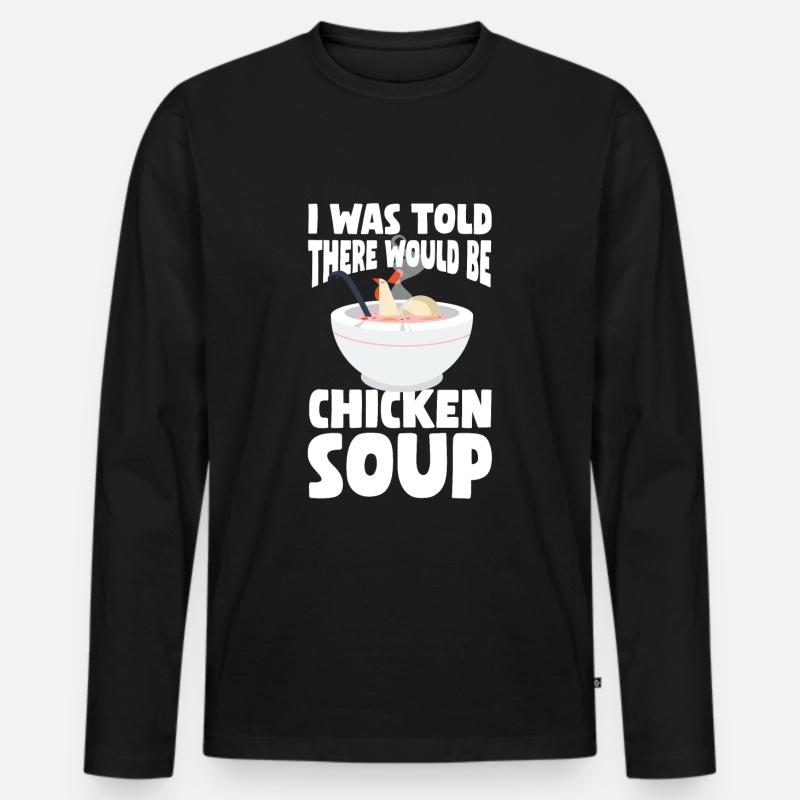 Hühnersuppe - Männer Premium Bio Langarmshirt - Schwarz