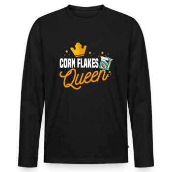 Corn Flakes Queen - Men's Premium Organic Long Sleeve Shirt - black - Front - Nico (187cm)