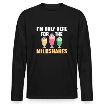 Milchshakes T-Shirt - Männer Premium Bio Langarmshirt - Schwarz - Vorne - Nico (187cm)