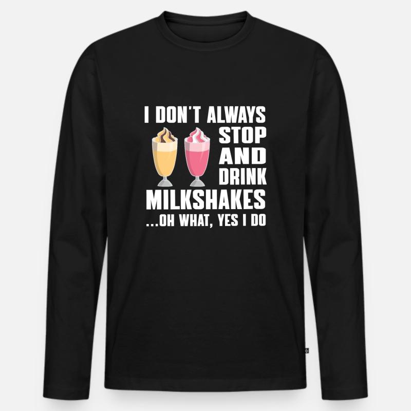 Milchshake Geschenkidee - Männer Premium Bio Langarmshirt - Schwarz