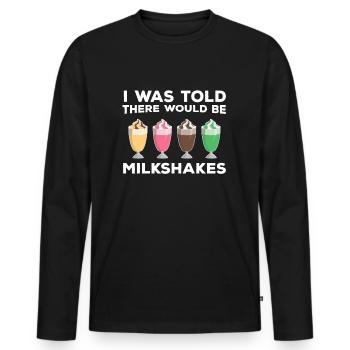 Lustiges Milchshakes Geschenk - Männer Premium Bio Langarmshirt - Schwarz - Vorne - Nico (187cm)