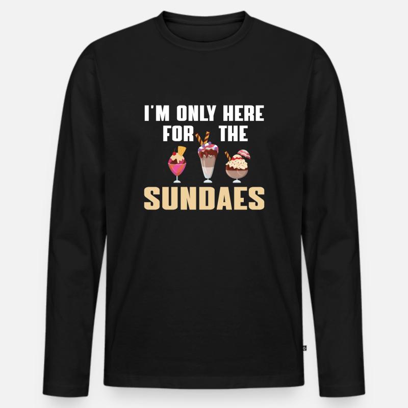 Lustige Eisbecher Geschenkidee - Männer Premium Bio Langarmshirt - Schwarz