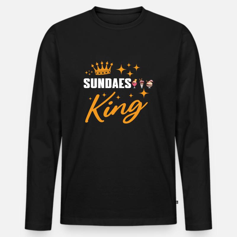 Eisbecher König - Männer Premium Bio Langarmshirt - Schwarz