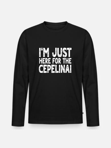 Cepelinai Lover Design - Men's Premium Organic Long Sleeve Shirt - black