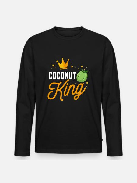 Coconut King - Men's Premium Organic Long Sleeve Shirt - black