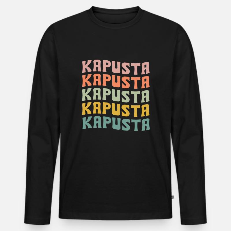 Kapusta - Männer Premium Bio Langarmshirt - Schwarz