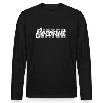 Eau de - T-shirt manches longues Premium bio Homme - noir - Devant - Nico (187cm)
