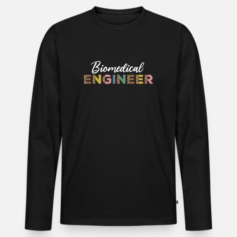 Biomedical Engineer Leopard Pattern - Men's Premium Organic Long Sleeve Shirt - black