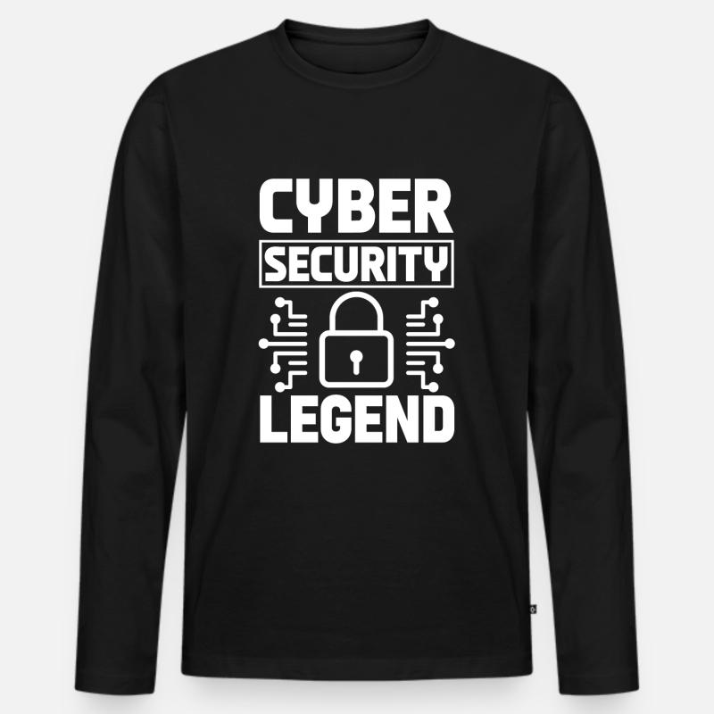 Cyber Security Legende - Männer Premium Bio Langarmshirt - Schwarz