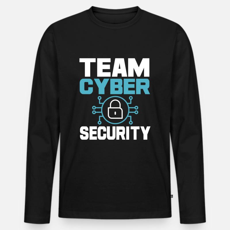 Team Cyber Security - Männer Premium Bio Langarmshirt - Schwarz