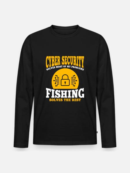 Best PracticeCybersecurity and Fishing - Men's Premium Organic Long Sleeve Shirt - black