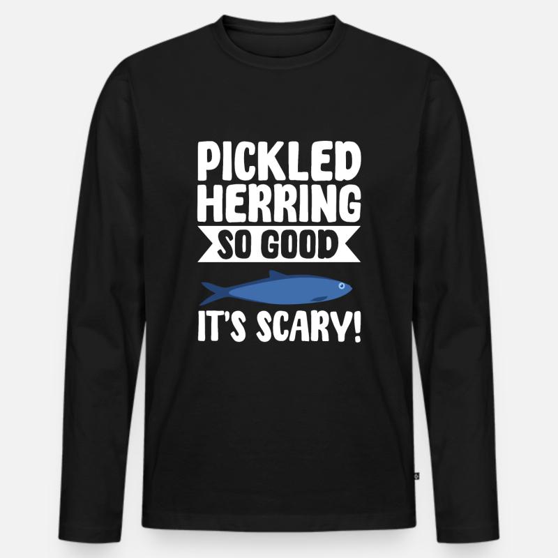 eLustiger Eingelegter Hering Geschenkidee - Männer Premium Bio Langarmshirt - Schwarz