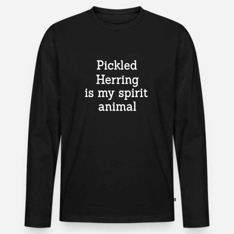Eingelegter Hering Humor - Männer Premium Bio Langarmshirt - Schwarz