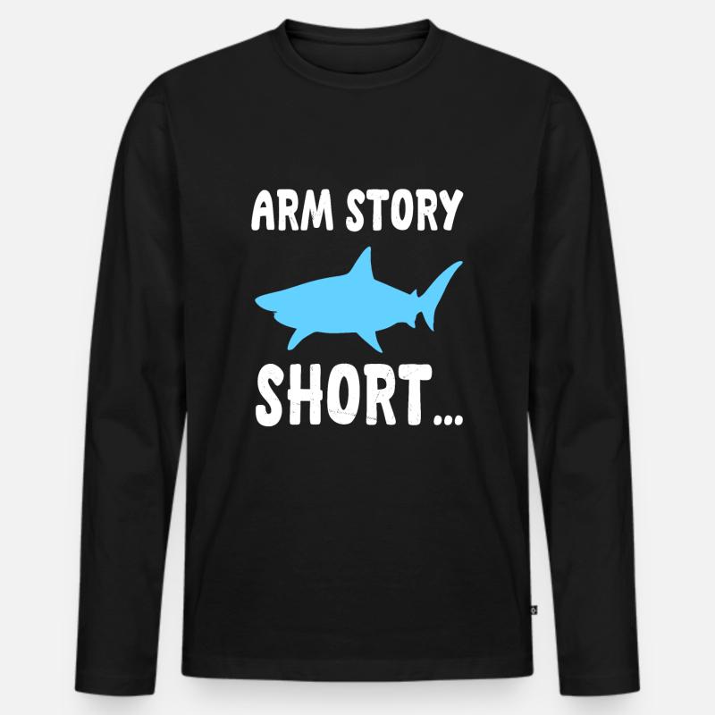 Hai Arm Amputation - Männer Premium Bio Langarmshirt - Schwarz