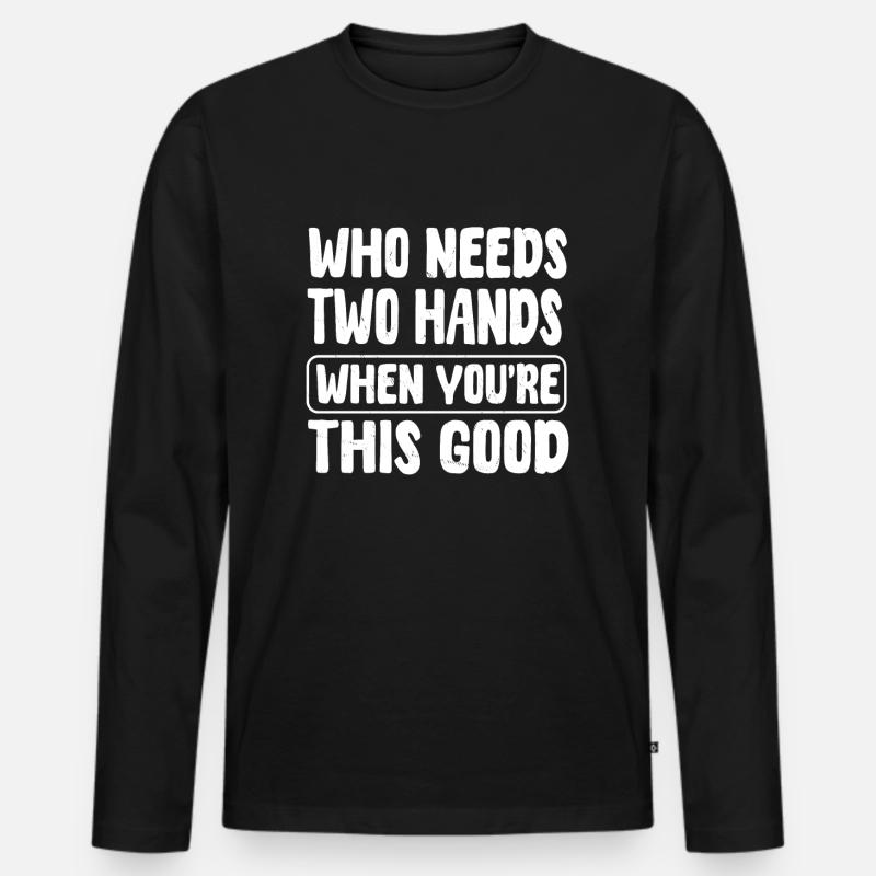 GSpruch „handamputierter“ - Männer Premium Bio Langarmshirt - Schwarz