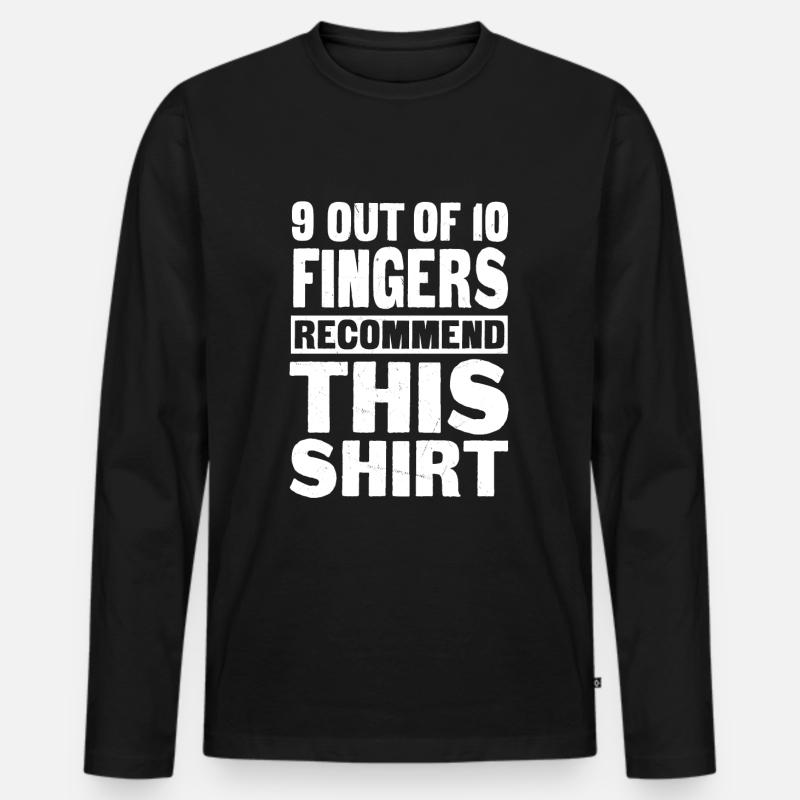Fingeramputierter 9 Von 10 - Männer Premium Bio Langarmshirt - Schwarz