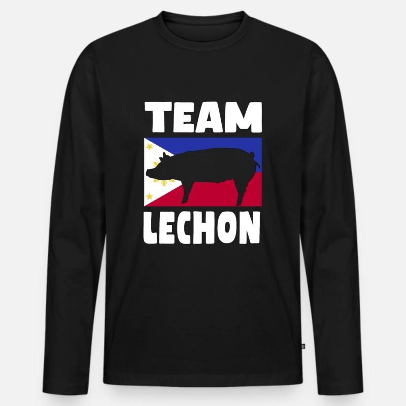 Team Lechon Philippinen - Männer Premium Bio Langarmshirt - Schwarz