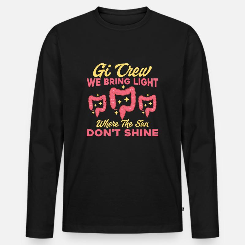 Idea regalo divertente per endoscopia - Maglia a manica lunga ecologica premium da uomo - nero