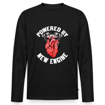 Survivant d’une transplantation cardiaque - T-shirt manches longues Premium bio Homme - noir - Devant - Nico (187cm)