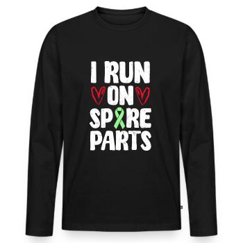 Transplantation cardiaque - Je fonctionne avec des pièces de rechange - T-shirt manches longues Premium bio Homme - noir - Devant - Nico (187cm)