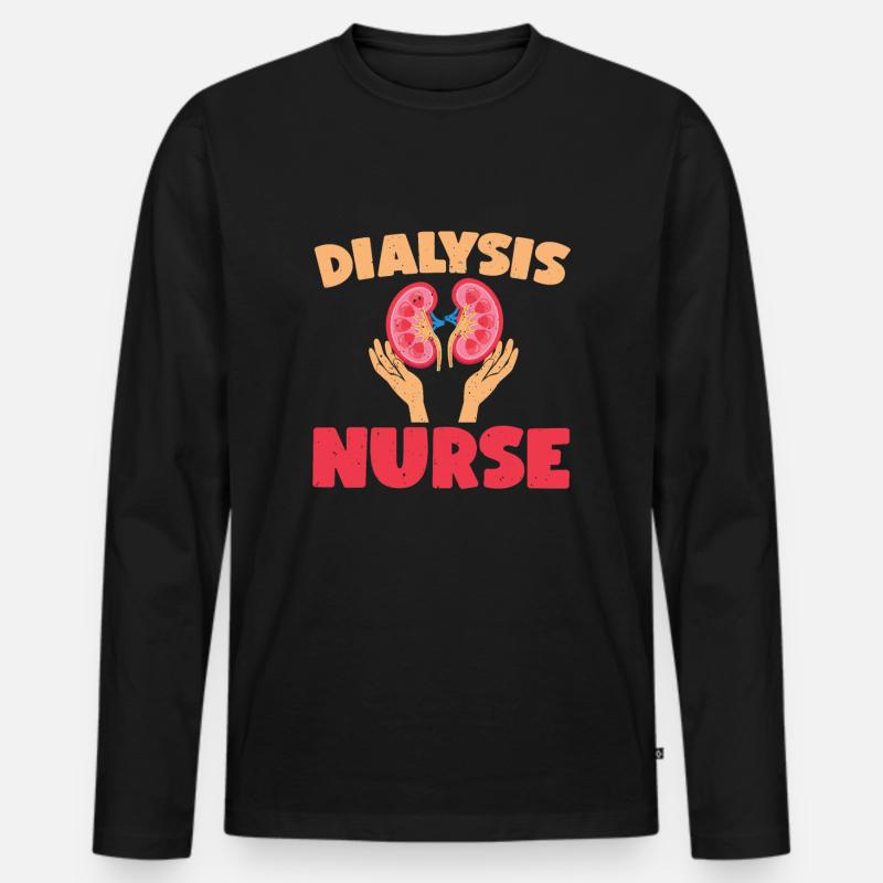 Dialysekrankenschwester - Männer Premium Bio Langarmshirt - Schwarz
