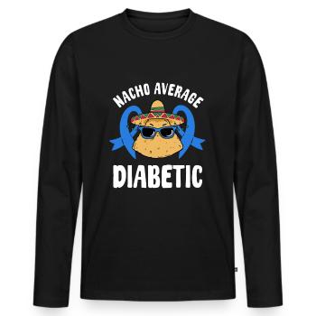 Diabetes-bewusstsein, Insulin-therapie, Blutzucker - Männer Premium Bio Langarmshirt - Schwarz - Vorne - Nico (187cm)