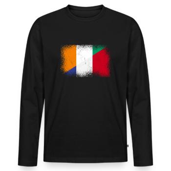 Elfenbeinküste Farnkreich - Männer Premium Bio Langarmshirt - Schwarz - Vorne - Nico (187cm)