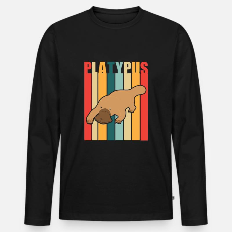 Schnabeltier - Männer Premium Bio Langarmshirt - Schwarz