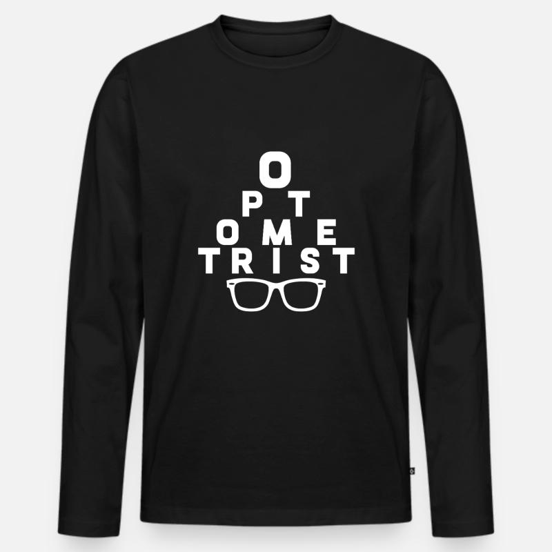 Optiker Optometrist - Männer Premium Bio Langarmshirt - Schwarz