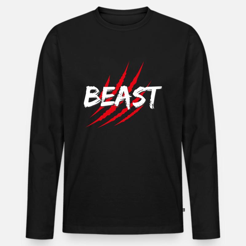 BEAST - wildcat - Männer Premium Bio Langarmshirt - Schwarz