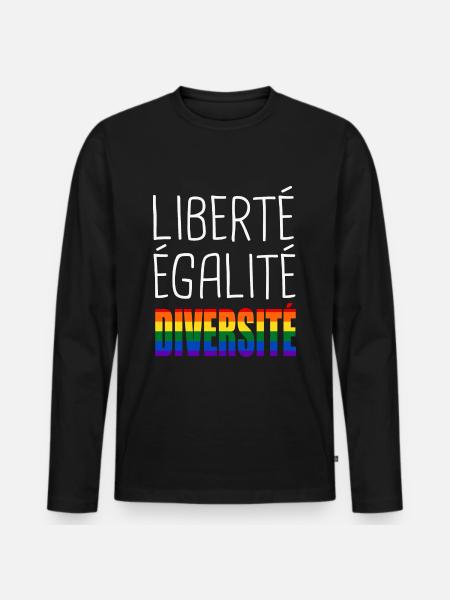 LGBT freedom equality diversity - Men's Premium Organic Long Sleeve Shirt - black