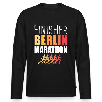 Finisher Berlin marathon run running - Men's Premium Organic Long Sleeve Shirt - black - Front - Nico (187cm)
