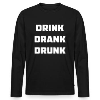 Getränk getrunken BetrunkenEs Zitat - Männer Premium Bio Langarmshirt - Schwarz - Vorne - Nico (187cm)