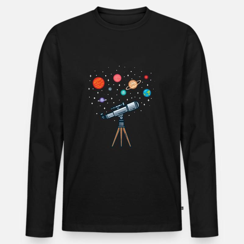 Astronomie - Männer Premium Bio Langarmshirt - Schwarz