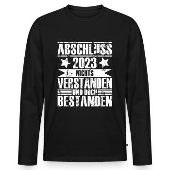 Abschluss 2023 - Männer Premium Bio Langarmshirt - Schwarz - Vorne - Nico (187cm)